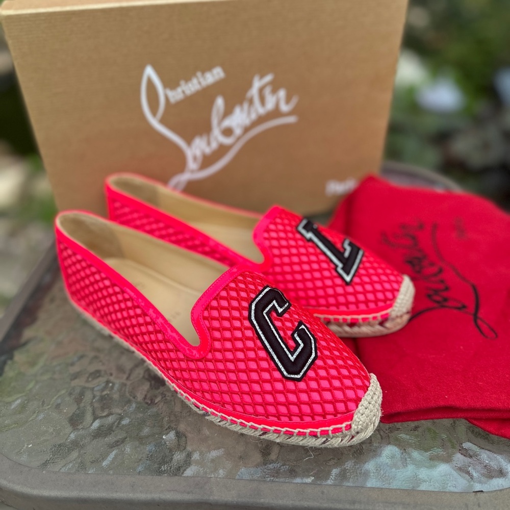 Christian Louboutin Neo Resille Ivy Espapop Pink Espadrilles sz 37